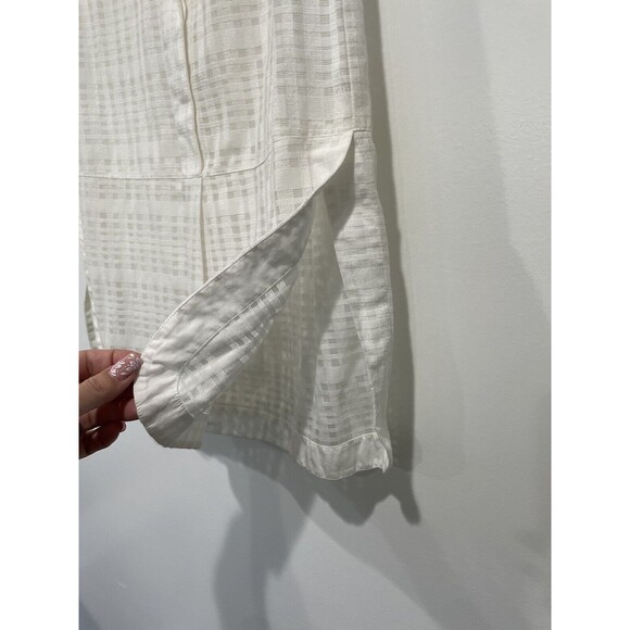 Vince Camuto Sleeveless Ivory White Button Up Cotton Blend Top Size Small - Picture 4 of 9